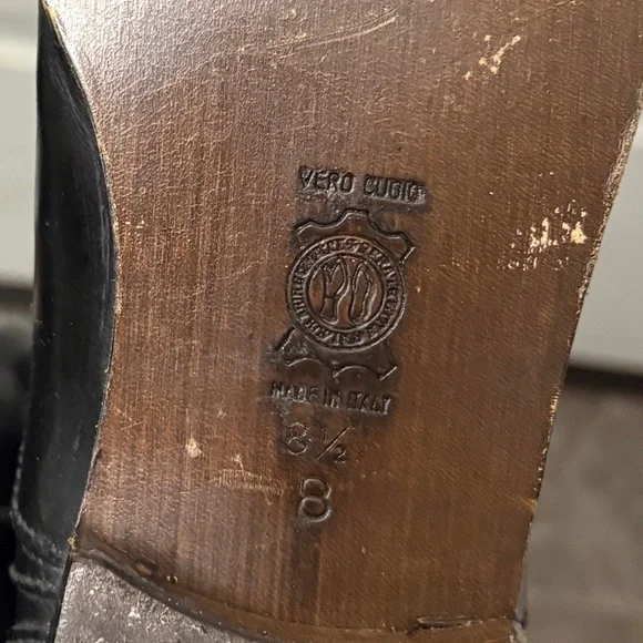 Charles David Black Vintage Italian Leather Boots - Picture 10 of 12